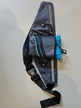 Lululemon athletica Gray and Bright Blue Sling Waist Pack / Sling